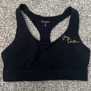 Juicy Couture Black Racerback Sports Bra - Size Medium